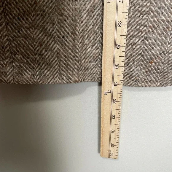 Vintage Lanvin Paris Luxury 100% Pure Scottish Wool Tweed Blazer Leather Accent - Picture 7 of 8